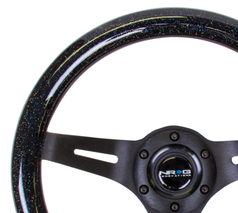 NRG Classic Wood Grain Steering Wheel 310mm Black Sparkle W Blk 3